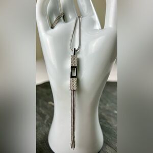 Vintage Swarovski Kolye Cubist Pendant Long Necklace